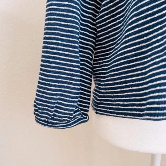 ✨ Madewell Navy Wild Ginger Striped Sweatshirt Bubble Sleeve Size Medium - Picture 5 of 6